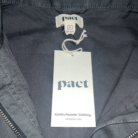 Pact Organic Woven Lined Safari Jacket Gray Large - Picture 8 of 9